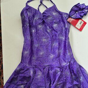 Mondor show competition dress Adult XL purple silver sleeveless NWT